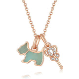  Playful Scottie Dog Charm Necklace in 18K Rose Gold over Sterling Silver - friendship necklace gift from Bestie Keepsake