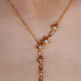  Asymmetrical Star Charm Y-Necklace with Cubic Zirconia - friendship necklace gift from Bestie Keepsake