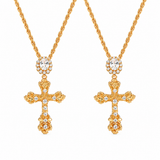  Ornate Vintage-Inspired Cross Pendant Necklace - friendship necklace gift from Bestie Keepsake