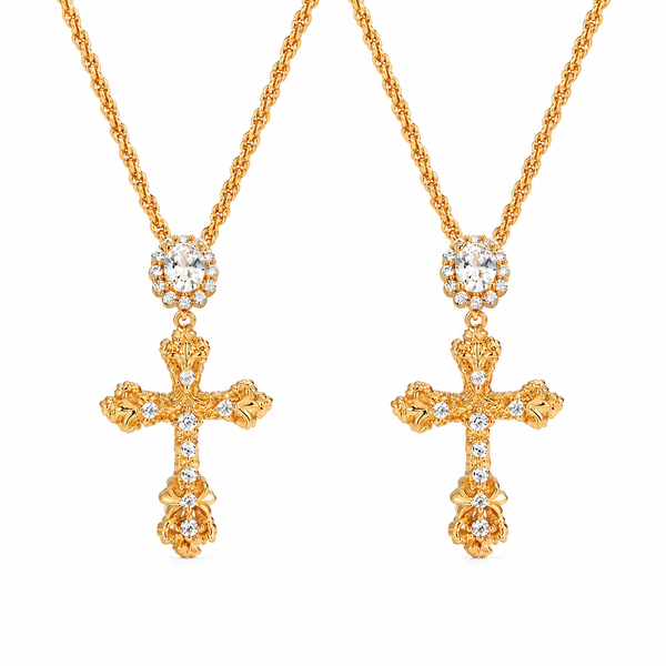 Ornate Vintage-Inspired Cross Pendant Necklace - friendship necklace gift from Bestie Keepsake
