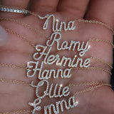  Custom Pavé Name Necklace in 925 Sterling Silver - friendship necklace gift from Bestie Keepsake