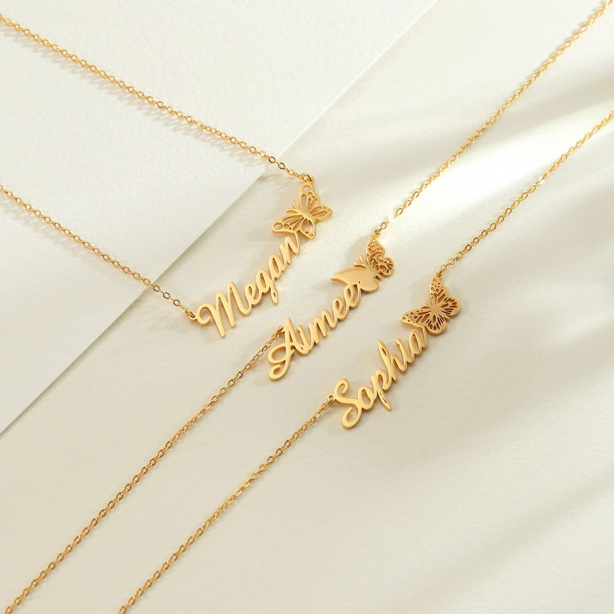  Custom Butterfly Name Necklace in Stainless Steel - friendship necklace gift from Bestie Keepsake