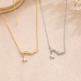  Entwined Star Pendant Zirconia Necklace - friendship necklace gift from Bestie Keepsake