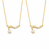  Entwined Star Pendant Zirconia Necklace - friendship necklace gift from Bestie Keepsake