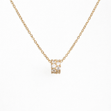  Pave Cylinder Pendant Necklace Sterling Silver - friendship necklace gift from Bestie Keepsake