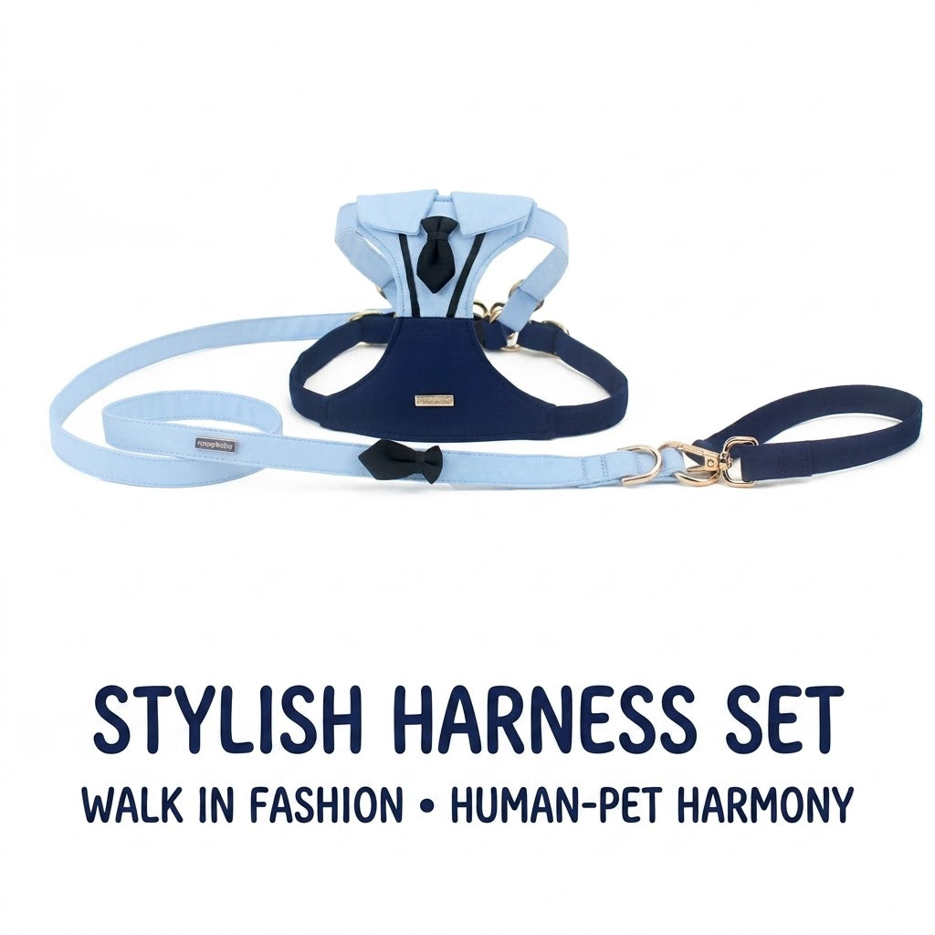  Officer Uniform Harness & Leash Set – Blue - friendship necklace gift from Bestie Keepsake