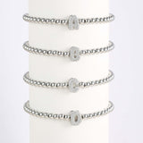  Initial Pavé Bubble Letter Beaded Bracelet - friendship necklace gift from Bestie Keepsake