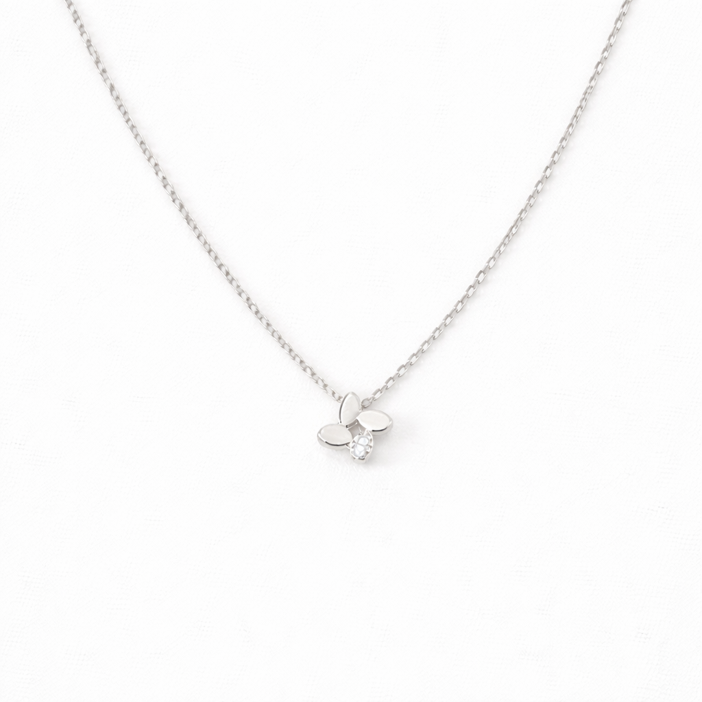  Pinwheel Clover Pendant Necklace S925 Sterling Silver - friendship necklace gift from Bestie Keepsake