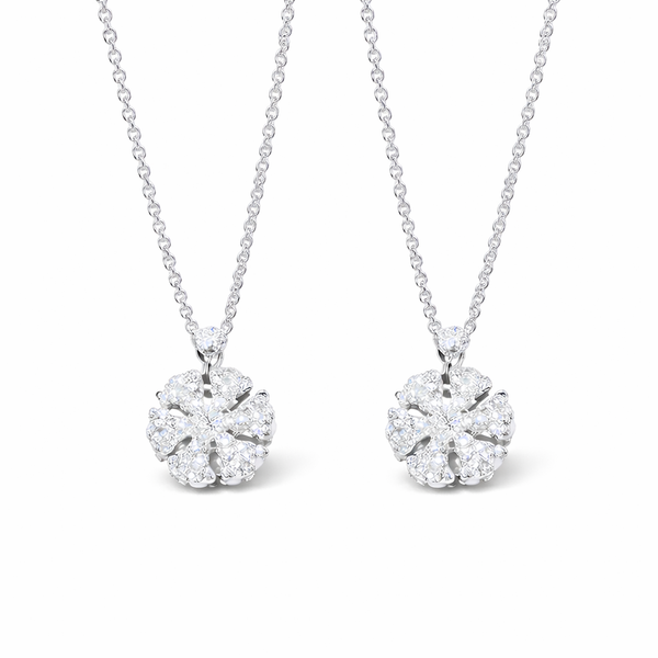  Spinning Snowflake Crystal Pendant Necklace - friendship necklace gift from Bestie Keepsake