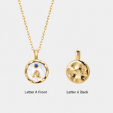  Mother of Pearl Initial Pendant Necklace in K-Gold Finish - friendship necklace gift from Bestie Keepsake