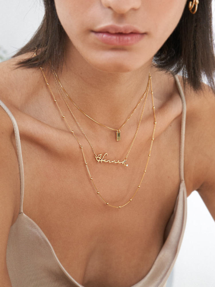  Cursive Script Name Necklace with Sparkling Accent in S925 Sterling Silver - friendship necklace gift from Bestie Keepsake