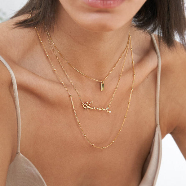  Cursive Script Name Necklace with Sparkling Accent in S925 Sterling Silver - friendship necklace gift from Bestie Keepsake