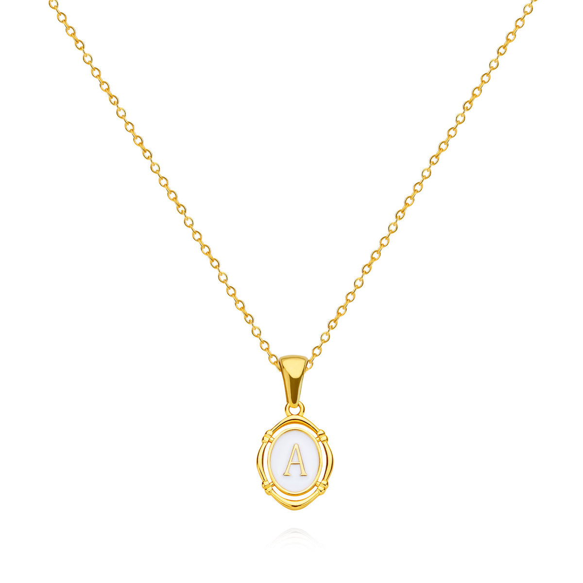  Ornate Oval Initial Pendant Necklace - friendship necklace gift from Bestie Keepsake