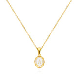  Ornate Oval Initial Pendant Necklace - friendship necklace gift from Bestie Keepsake