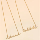  Cursive Script Name Necklace with Sparkling Accent in S925 Sterling Silver - friendship necklace gift from Bestie Keepsake