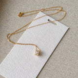  Pave Cylinder Pendant Necklace Sterling Silver - friendship necklace gift from Bestie Keepsake