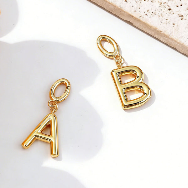 Polished Initial Pendant Necklace 18K Gold Plated - friendship necklace gift from Bestie Keepsake