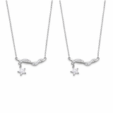  Entwined Star Pendant Zirconia Necklace - friendship necklace gift from Bestie Keepsake
