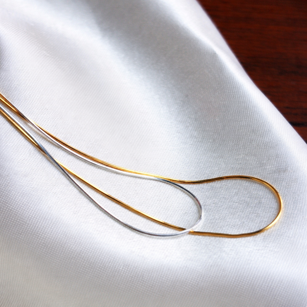  Dainty Snake Chain Necklace in 925 Sterling Silver - friendship necklace gift from Bestie Keepsake