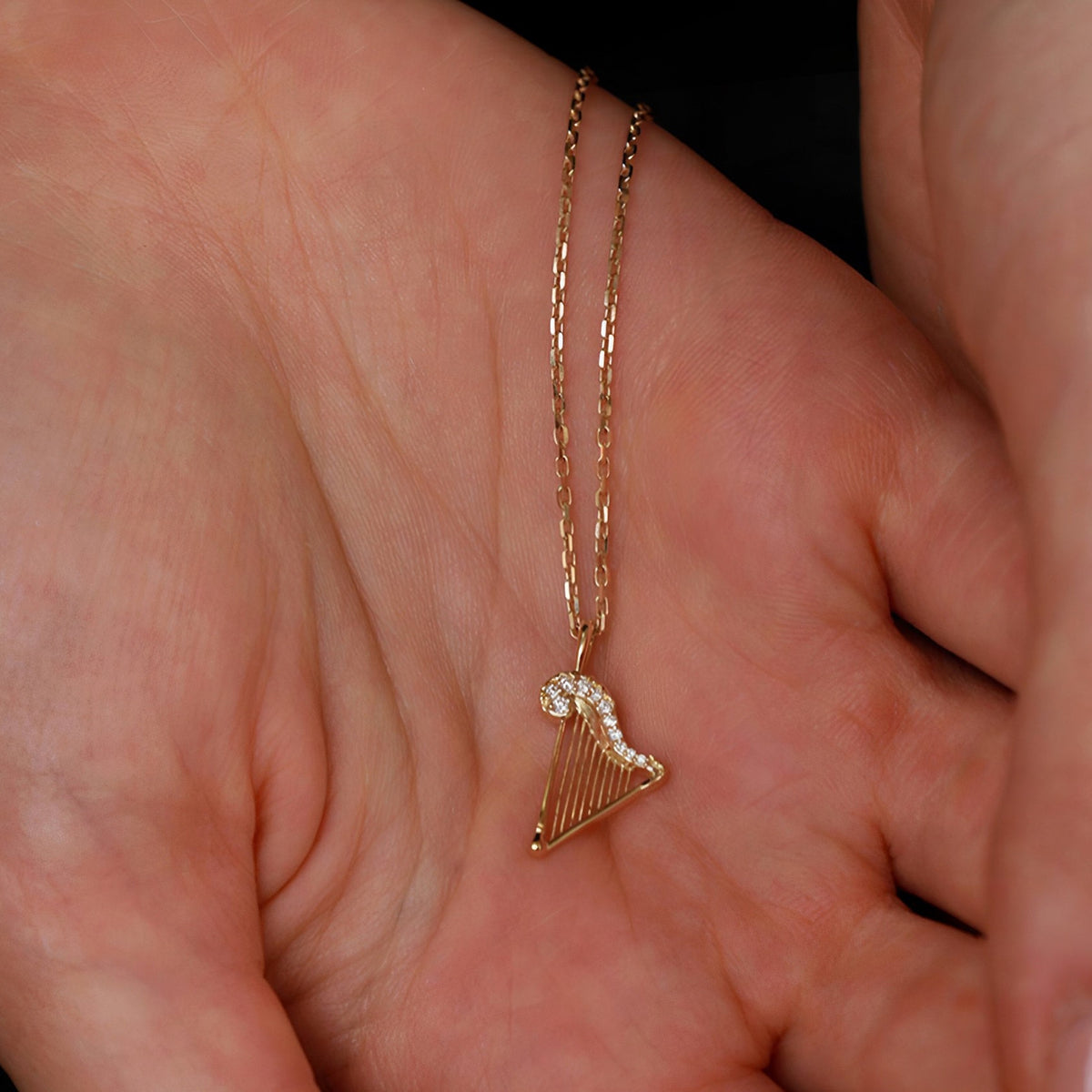  Ornate Harp Pendant S925 Sterling Silver Necklace - friendship necklace gift from Bestie Keepsake