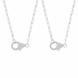  Ornate Lobster Clasp Pendant Bamboo Link Necklace in S925 Silver - friendship necklace gift from Bestie Keepsake