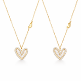  Asymmetric Baguette Heart Pendant Necklace in Sterling Silver - friendship necklace gift from Bestie Keepsake