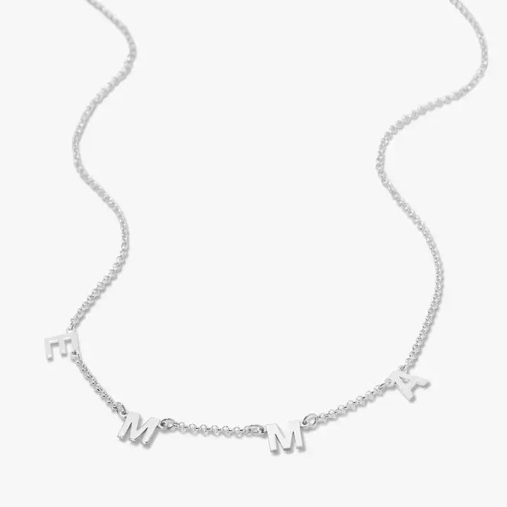  Custom Initial Floating Name Necklace 925 Sterling Silver - friendship necklace gift from Bestie Keepsake