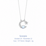  Celestial Zodiac Sterling Silver Necklace - friendship necklace gift from Bestie Keepsake