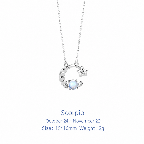  Celestial Zodiac Sterling Silver Necklace - friendship necklace gift from Bestie Keepsake