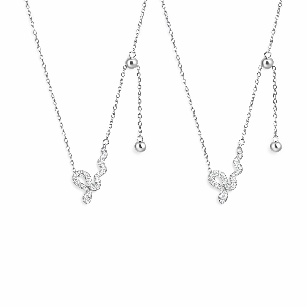  Ornate Pave Snake Necklace - friendship necklace gift from Bestie Keepsake
