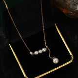  Pearl Drop Y-Necklace in S925 Sterling Silver - friendship necklace gift from Bestie Keepsake