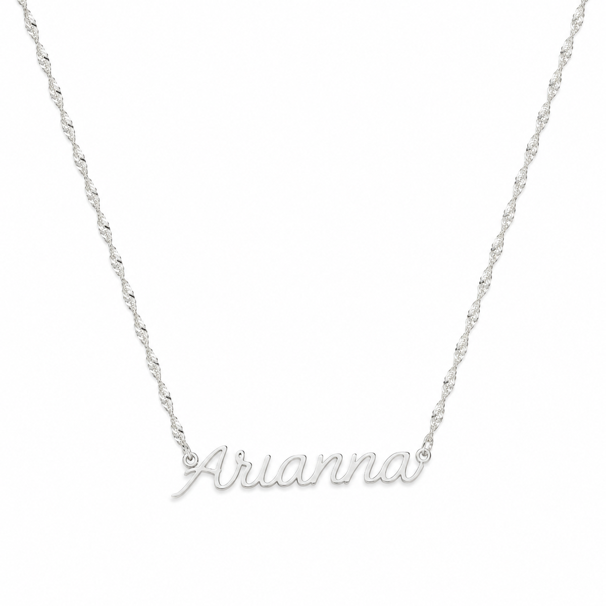  Script Name Pendant Necklace in Stainless Steel - friendship necklace gift from Bestie Keepsake