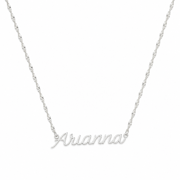  Script Name Pendant Necklace in Stainless Steel - friendship necklace gift from Bestie Keepsake