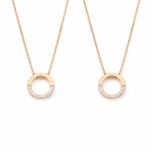  Pavé Open Circle Pendant Necklace in Alloy - friendship necklace gift from Bestie Keepsake