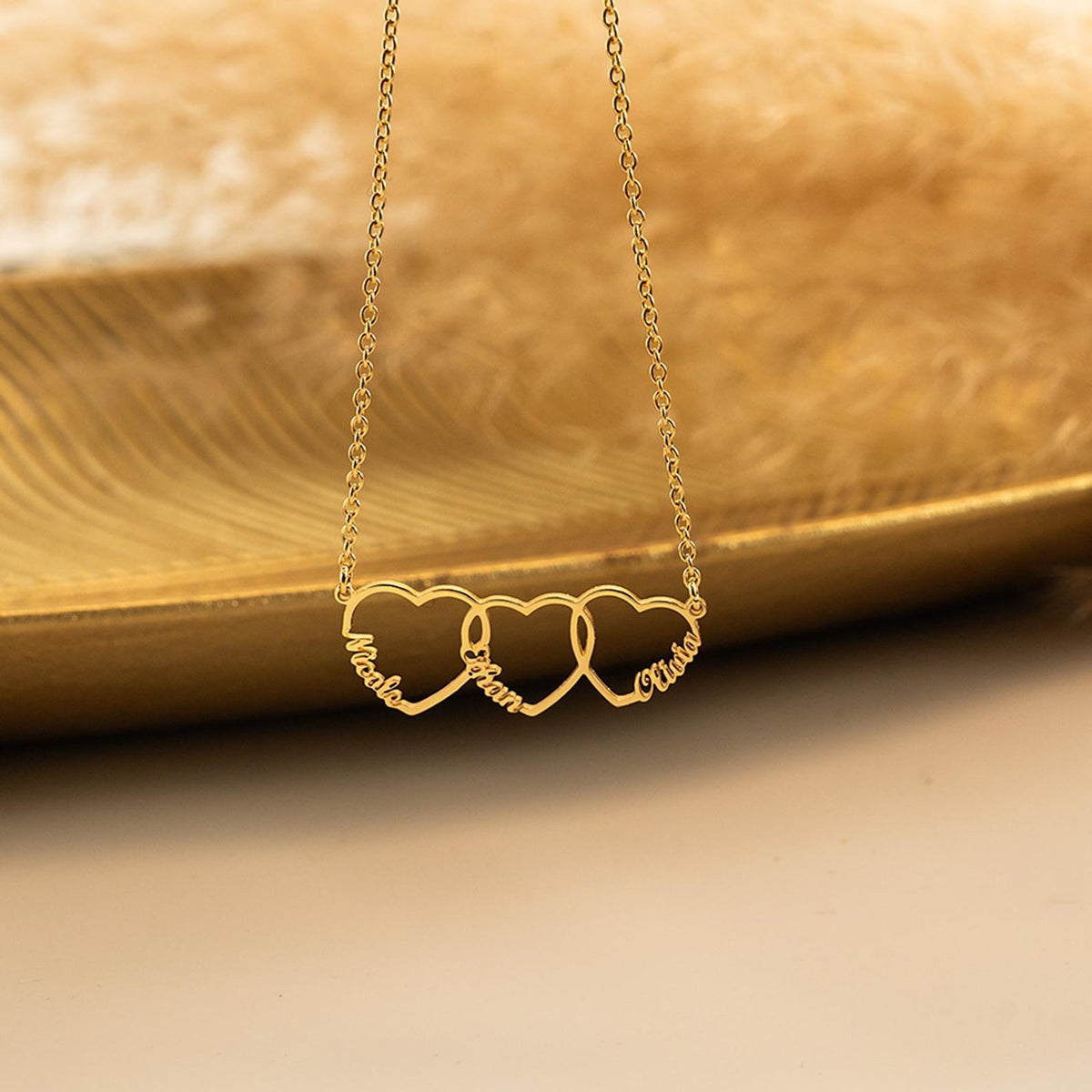  Interlocked Heart Name Necklace in Stainless Steel - friendship necklace gift from Bestie Keepsake