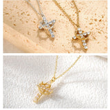  Ornate Crown Cross Spinning Ring Necklace - friendship necklace gift from Bestie Keepsake