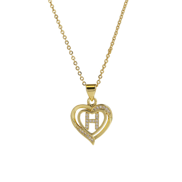  Intricate Heart Initial Pendant Necklace - friendship necklace gift from Bestie Keepsake