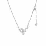  Ornate Pave Snake Necklace - friendship necklace gift from Bestie Keepsake