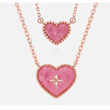  Textured Heart Pendant Necklace in Sterling Silver - friendship necklace gift from Bestie Keepsake