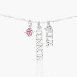  Custom Birthstone  Personalize Name Tag Necklace in 925 Sterling Silver - friendship necklace gift from Bestie Keepsake