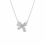  Sparkling Bow Cubic Zirconia Necklace - friendship necklace gift from Bestie Keepsake