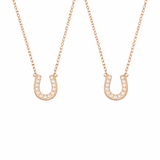  Pavé Horseshoe Pendant Necklace in Sterling Silver - friendship necklace gift from Bestie Keepsake