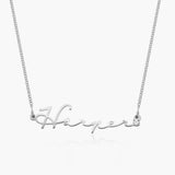  Cursive Script Name Necklace with Sparkling Accent in S925 Sterling Silver - friendship necklace gift from Bestie Keepsake