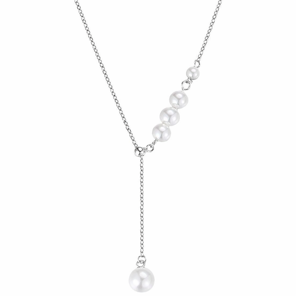  Pearl Drop Y-Necklace in S925 Sterling Silver - friendship necklace gift from Bestie Keepsake