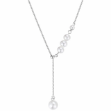  Pearl Drop Y-Necklace in S925 Sterling Silver - friendship necklace gift from Bestie Keepsake