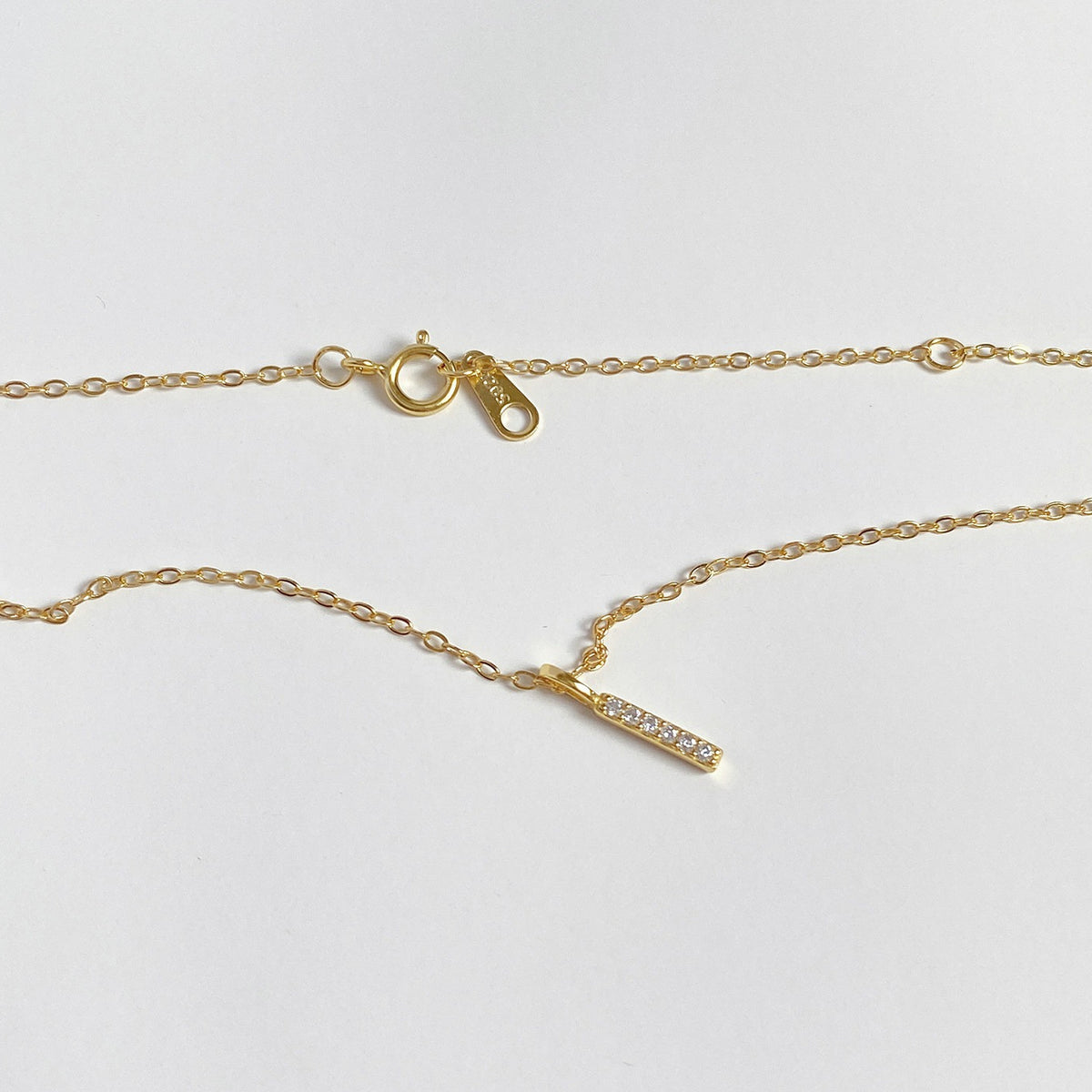  Pave Slender Bar Necklace in 925 Sterling Silver - friendship necklace gift from Bestie Keepsake