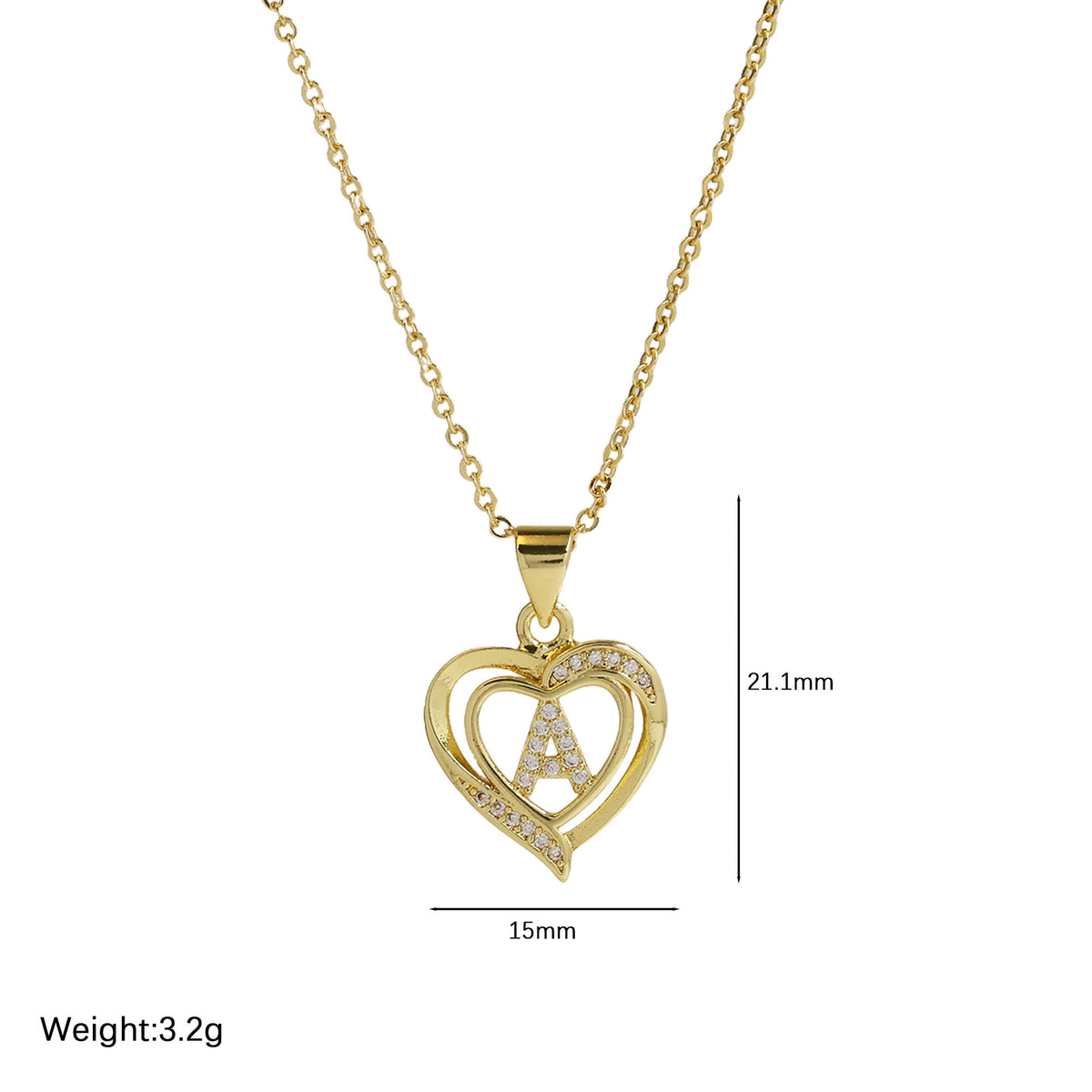  Intricate Heart Initial Pendant Necklace - friendship necklace gift from Bestie Keepsake