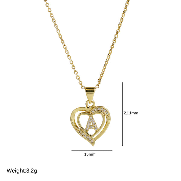  Intricate Heart Initial Pendant Necklace - friendship necklace gift from Bestie Keepsake