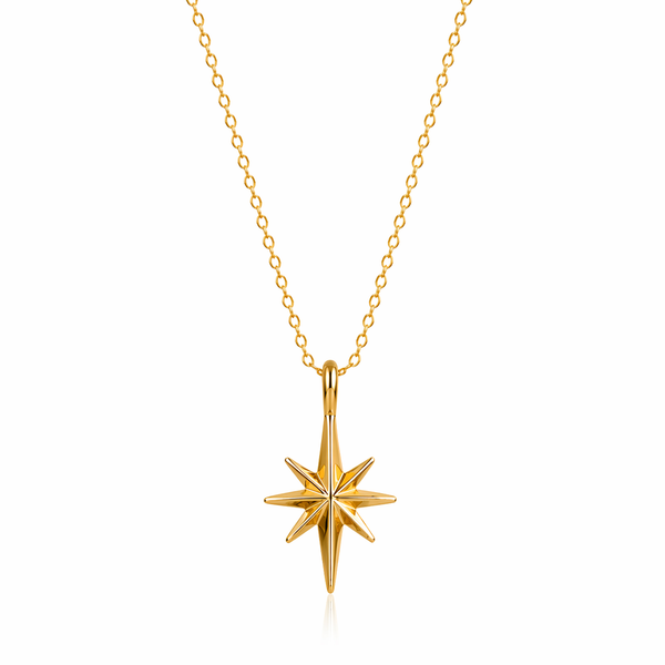  North Star Pendant Necklace 925 Sterling Silver - friendship necklace gift from Bestie Keepsake