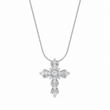  Ornate Zirconia Cross Pendant Necklace - friendship necklace gift from Bestie Keepsake